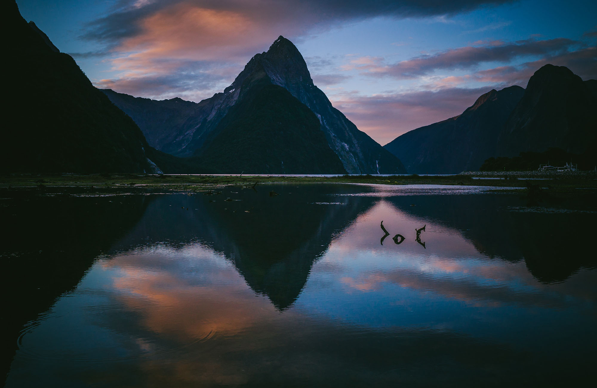 Milford Sound Lake in Nieuw-Zeeland