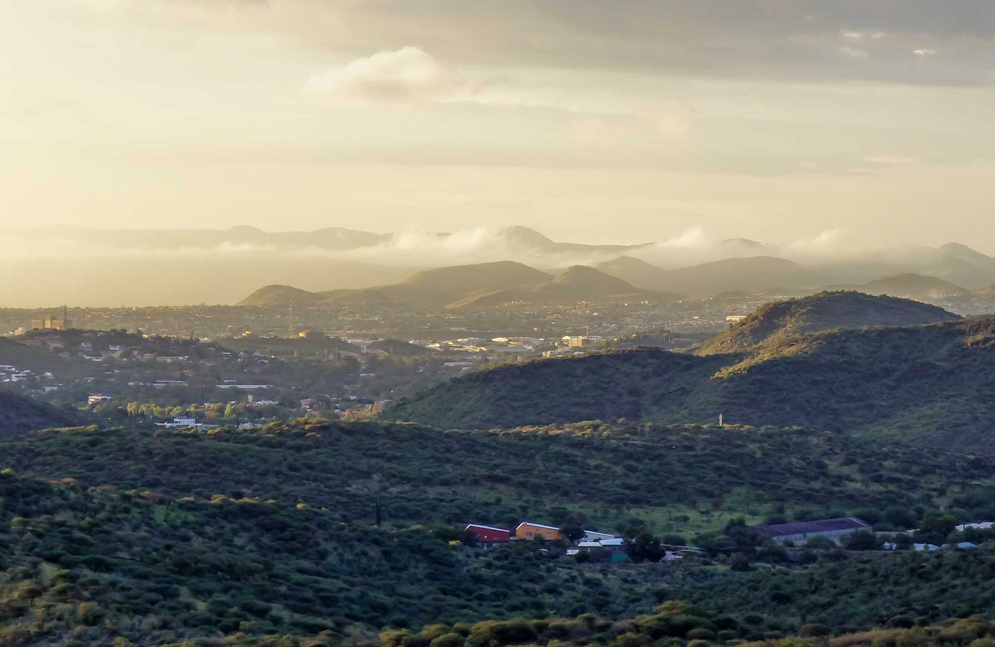 Uitzicht over Windhoek, Namibië