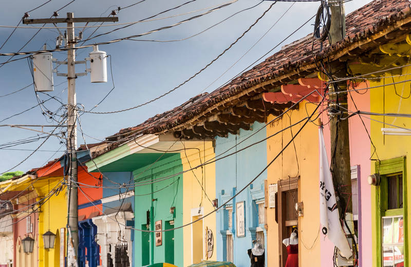 Kleurrijke straat in Granada, Nicaragua