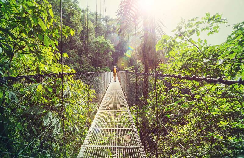 Mann på hengebru i Monteverde. Costa Rica | KILROY