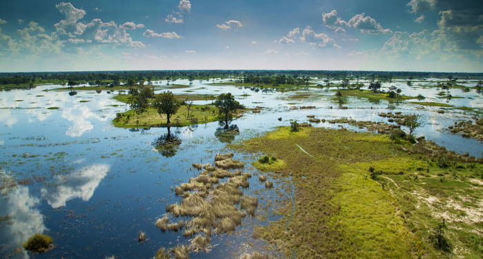 Okavango Delta vanuit helikopter