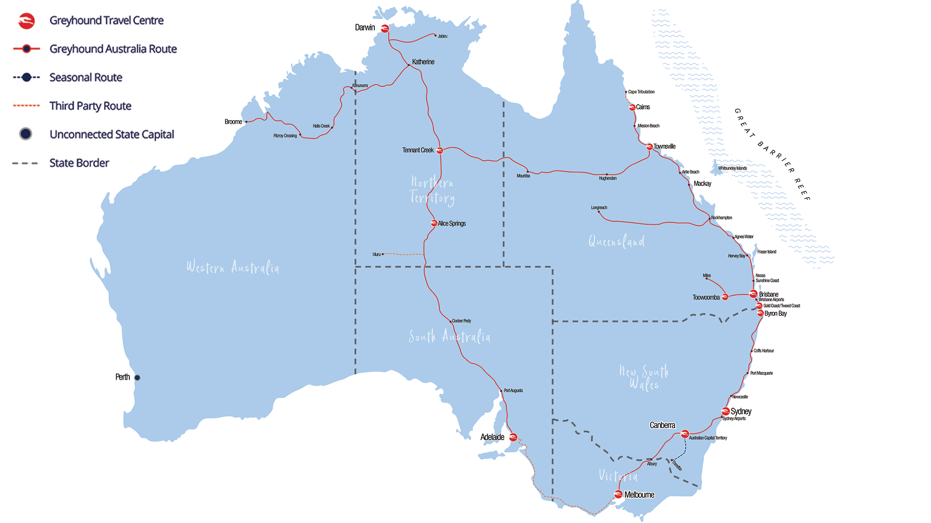 Busreizen in Australië - Greyhound Australië