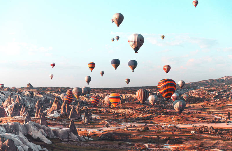 Luchtballonnen in Cappadocia, Turkije