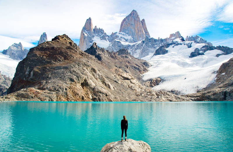 Chile Patagonia Torres Del Paine Monte Fitz Roy Girl