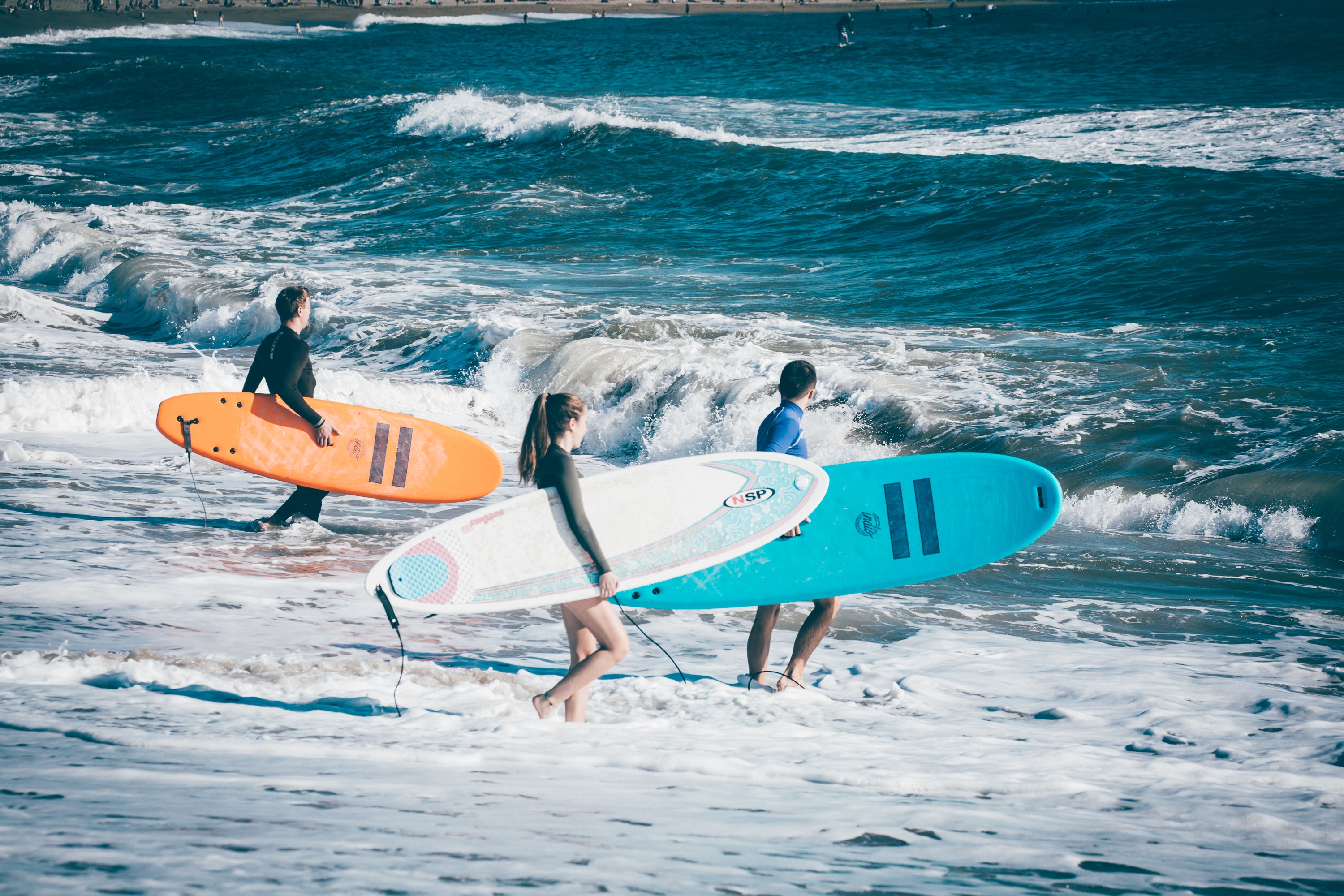 Three Person About To Surf 1768784