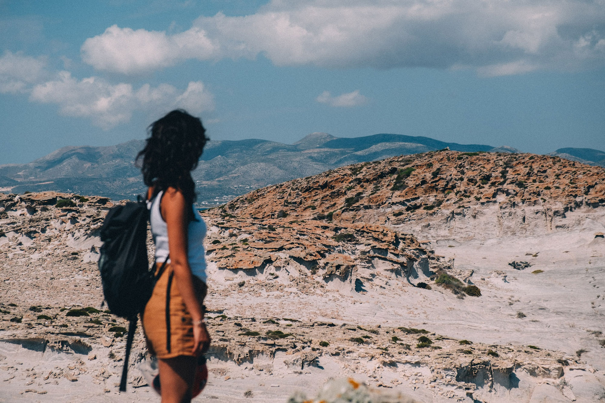 Girl Looking Over Mountains