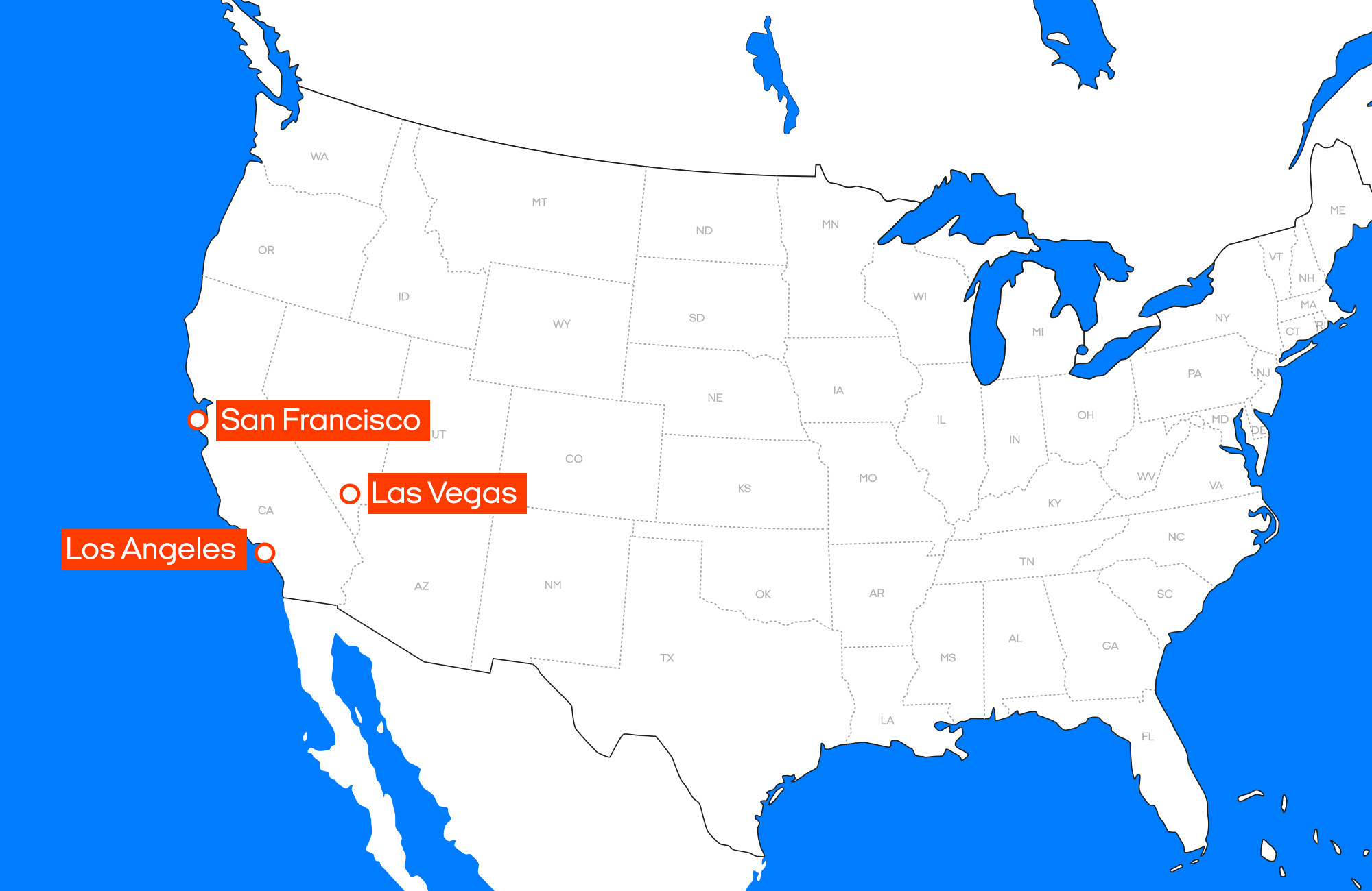 Verhuurlocaties van de Hitop campervan | Camperhuur Amerika | KILROY