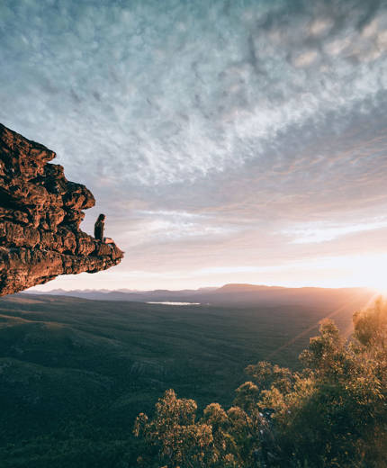 Girl Sitting On A Rock In Grampians National Park, Australia