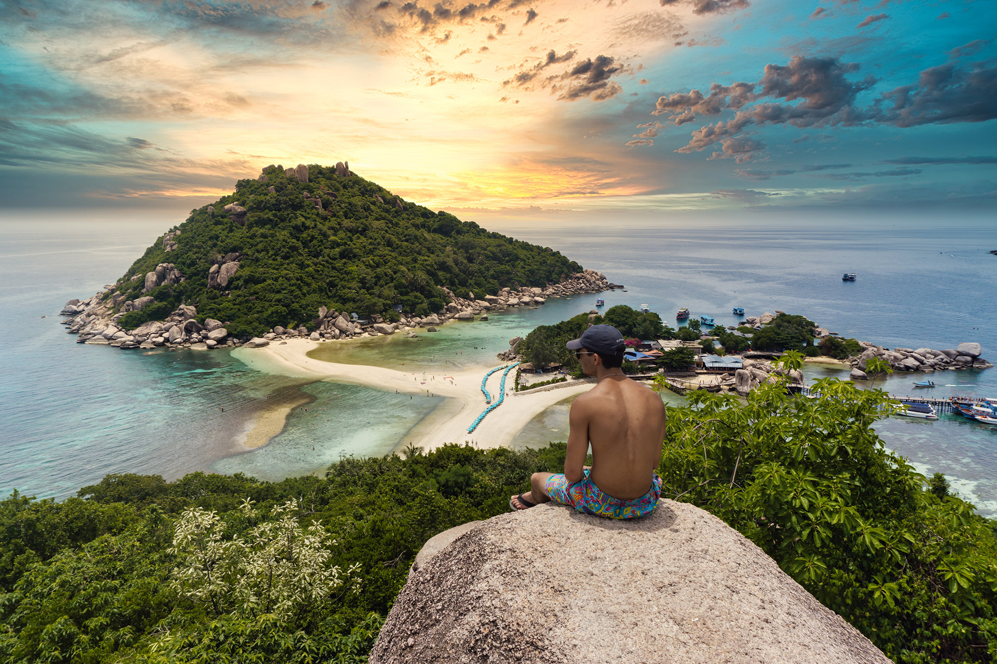 Uitzicht over Koh Tao in Thailand