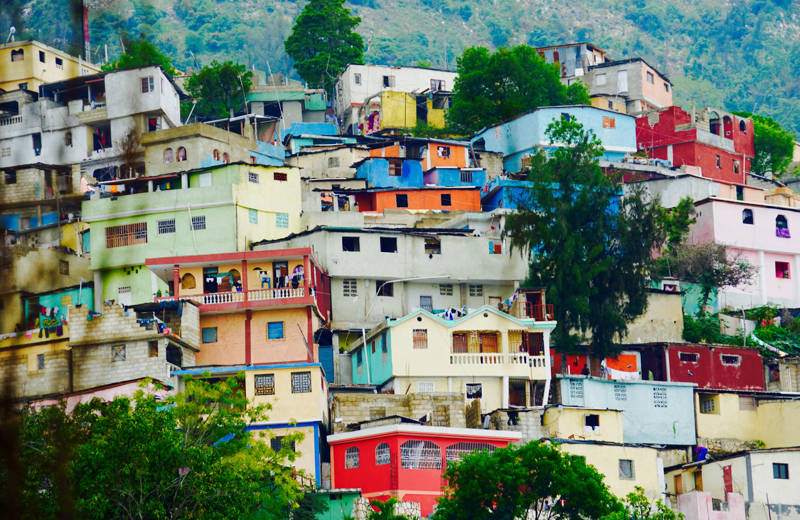 Kleurrijke huizen in Haiti