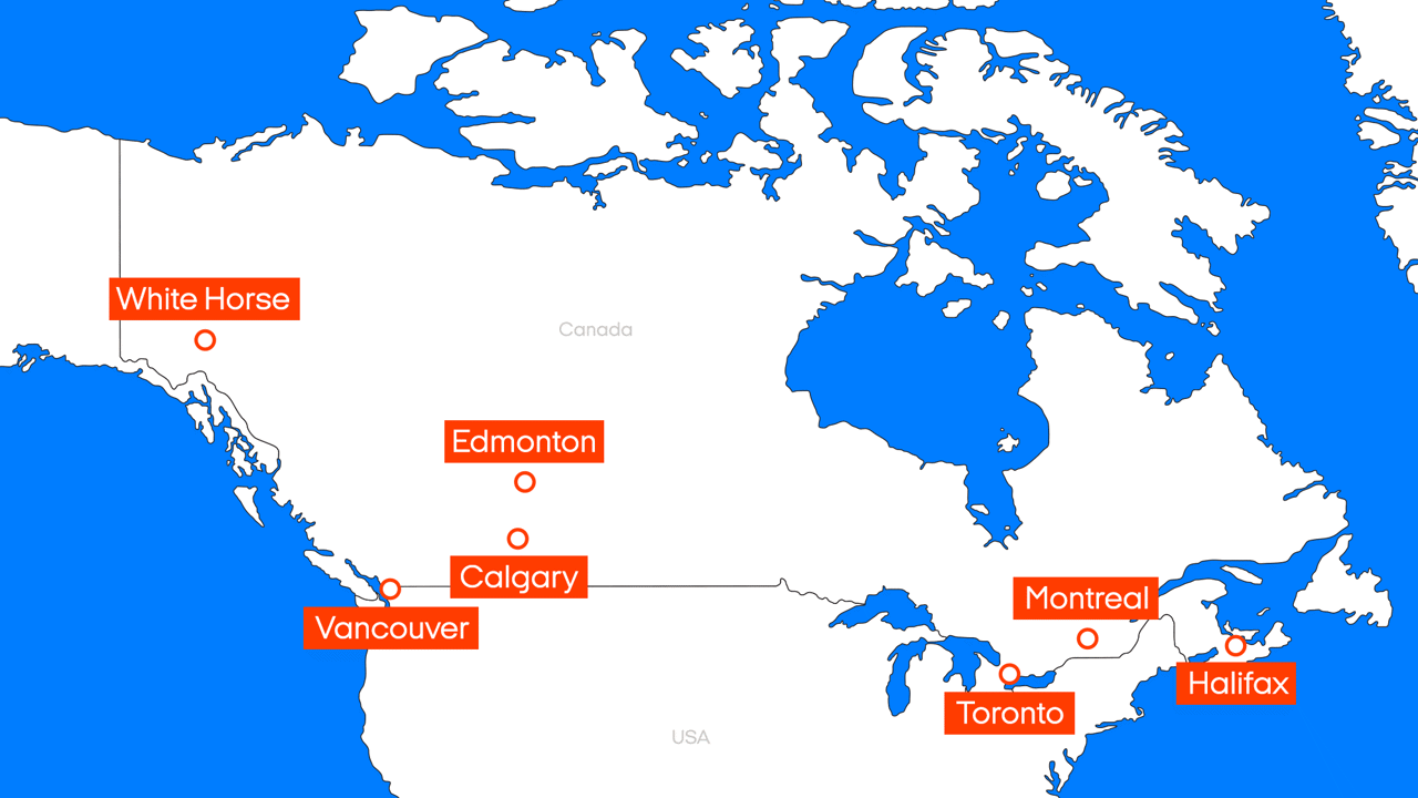 Huurlocaties in Canada voor de Maxi Travel Camper van Canadream