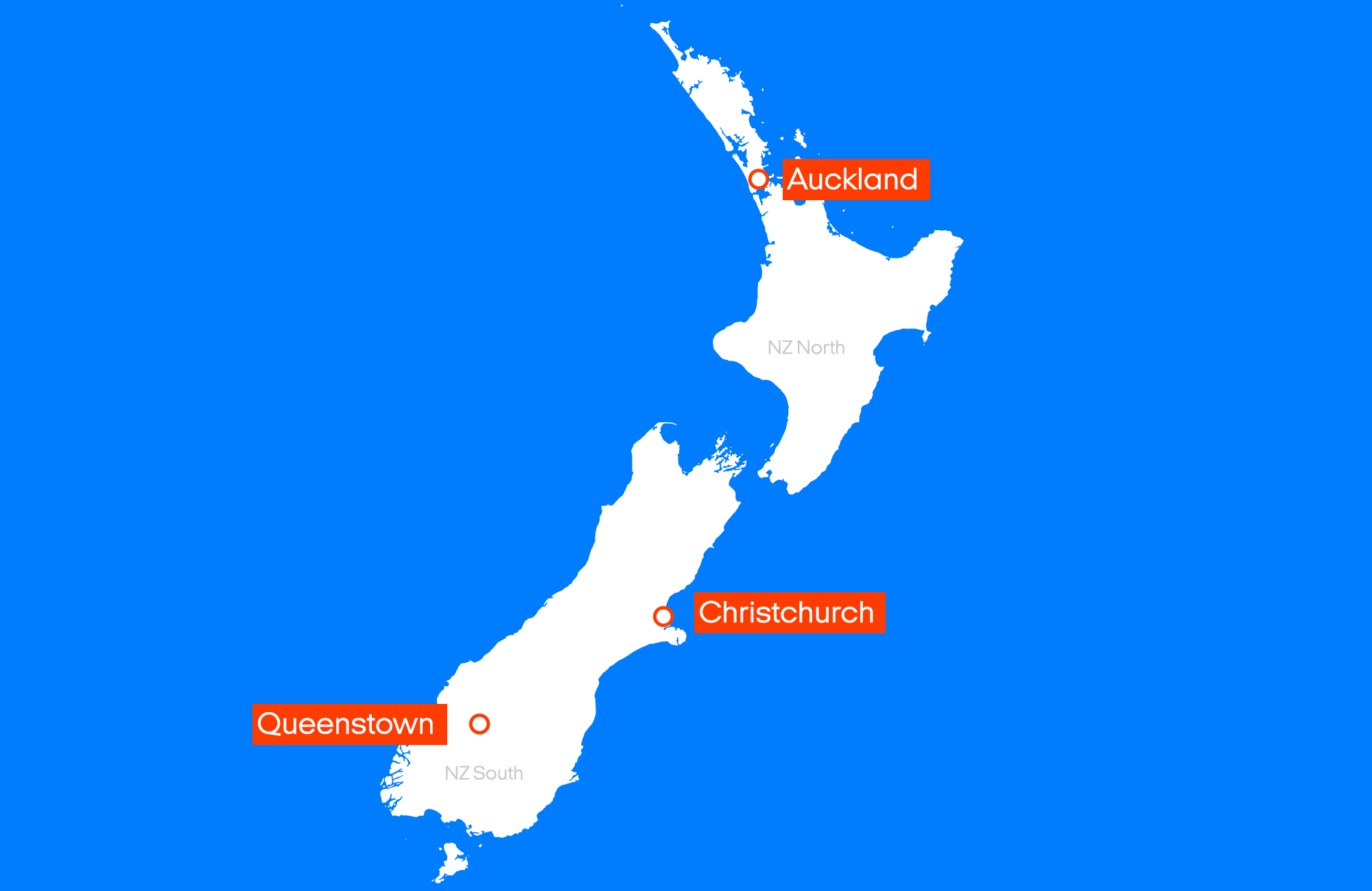 Verhuurlocaties van de Coaster camper | Camperhuur Nieuw-Zeeland | KILROY