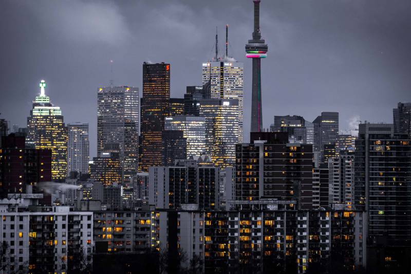 Skyline van Toronto tijdens de nacht